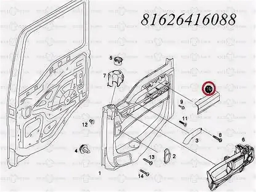 Как снять дверную карту ман Панель облицовочная правой двери SX-3255-DR 3804B 6х4 (Чертеж № 47: список детал