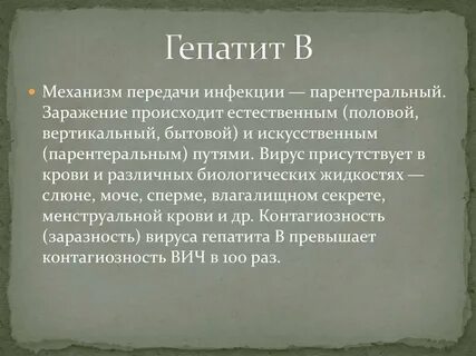 Гепатит а механизм передачи