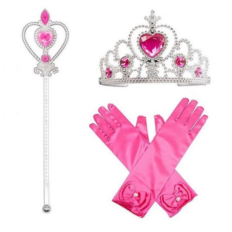 Набор принцесса. Набор принцессы с перчатками. Набор принцессы с короной. Корона и Волшебная палочка. Набор с короной для девочки.