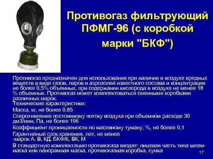 Какие марки противогазов