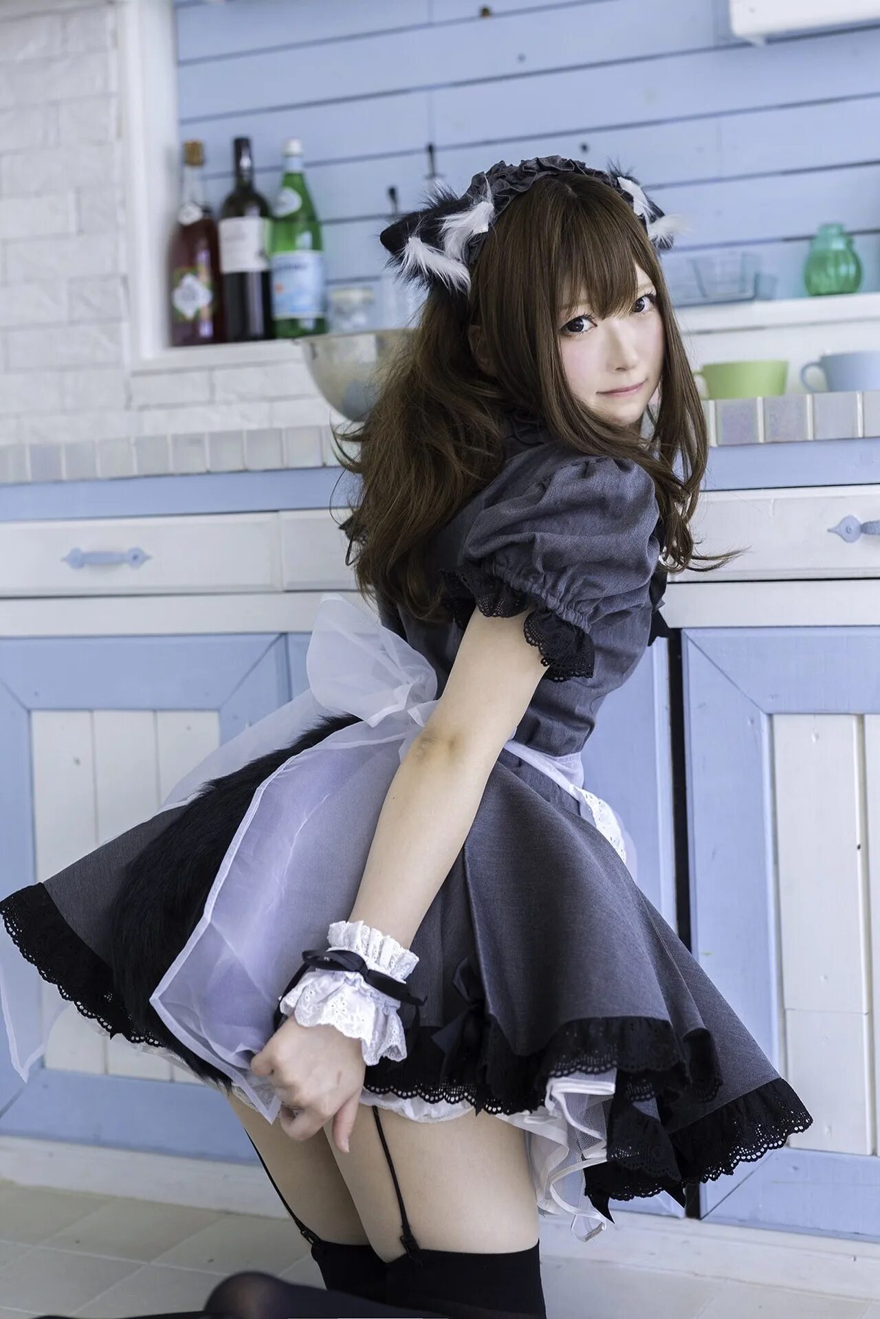 Cosplay stockings. Zettai Ryouiki горничная. Японские горничные. Японские горничные косплей.