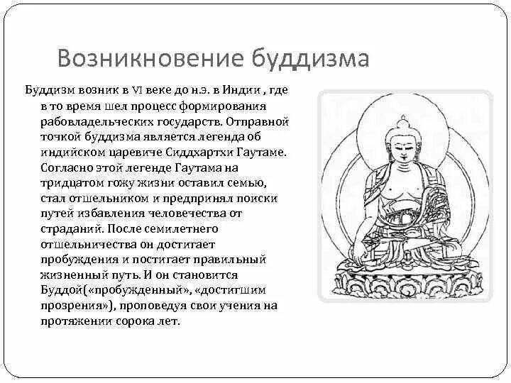 Возникновение буддизма работа с легендой о будде. Возникновение буддизма работа с легендой о будде