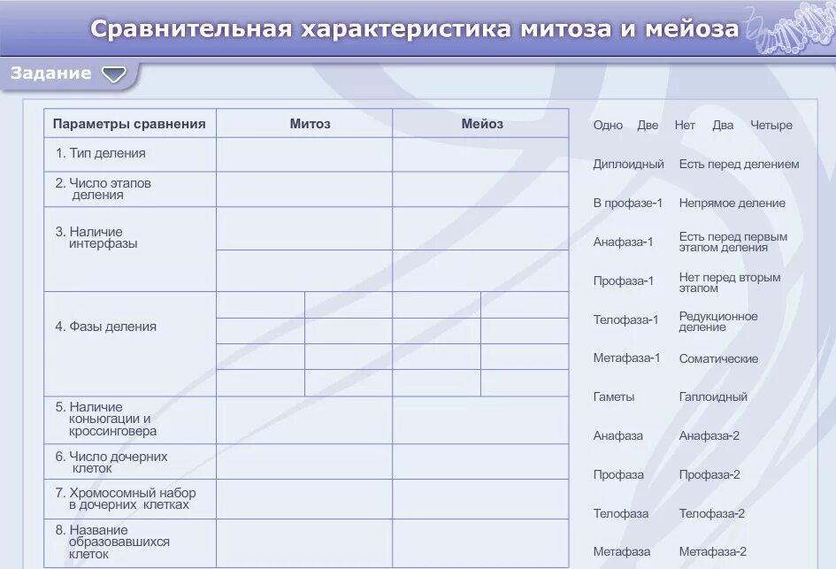 Отметьте черты сходства. Сходства и отличия митоза и мейоза таблица. Сравнительная характеристика митоза и мейоза таблица 10. Сравнительная характеристика митоза и мейоза. Сравнительная таблица митоза и мейоза 10.