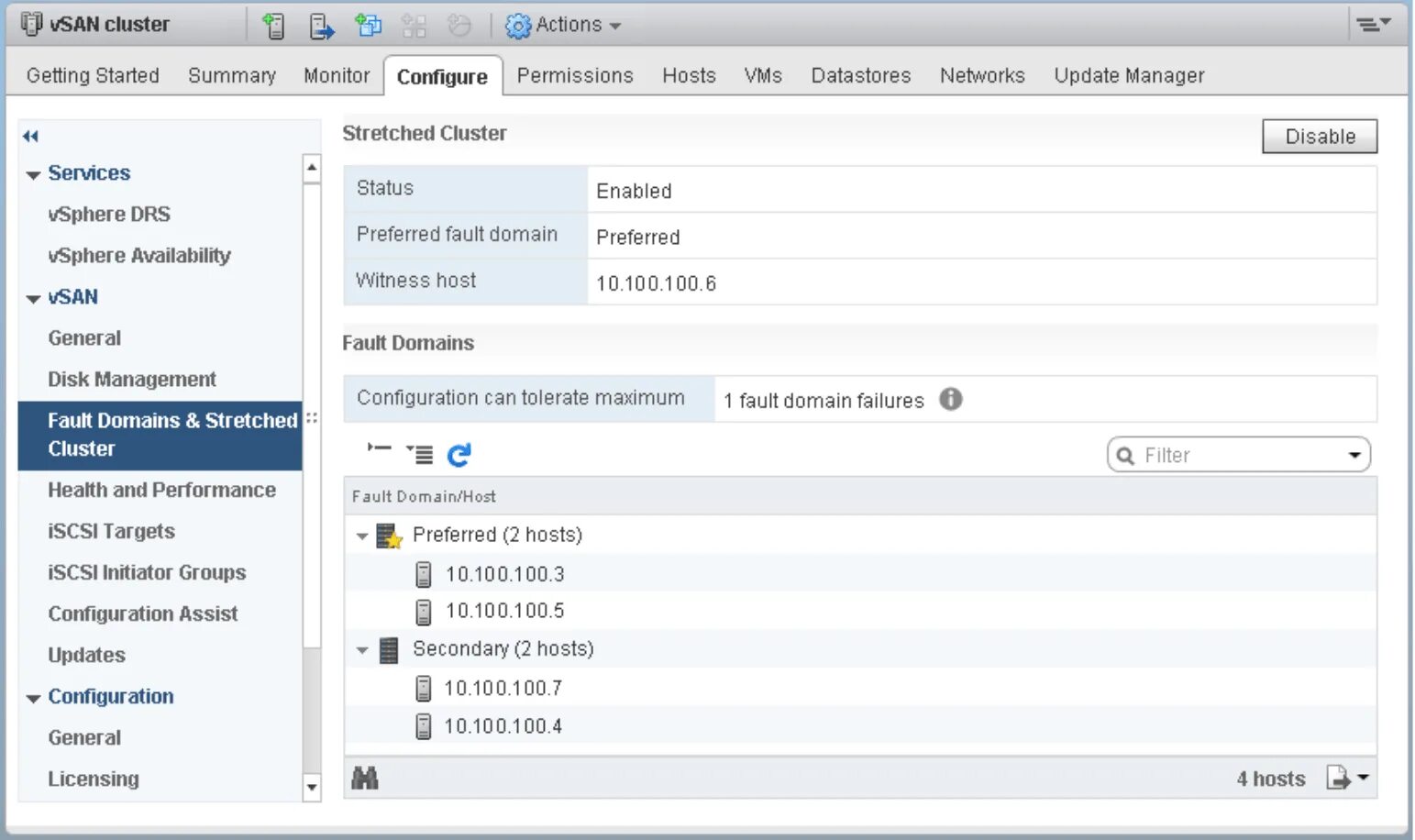 Host permissions. Configure Cluster VSPHERE.