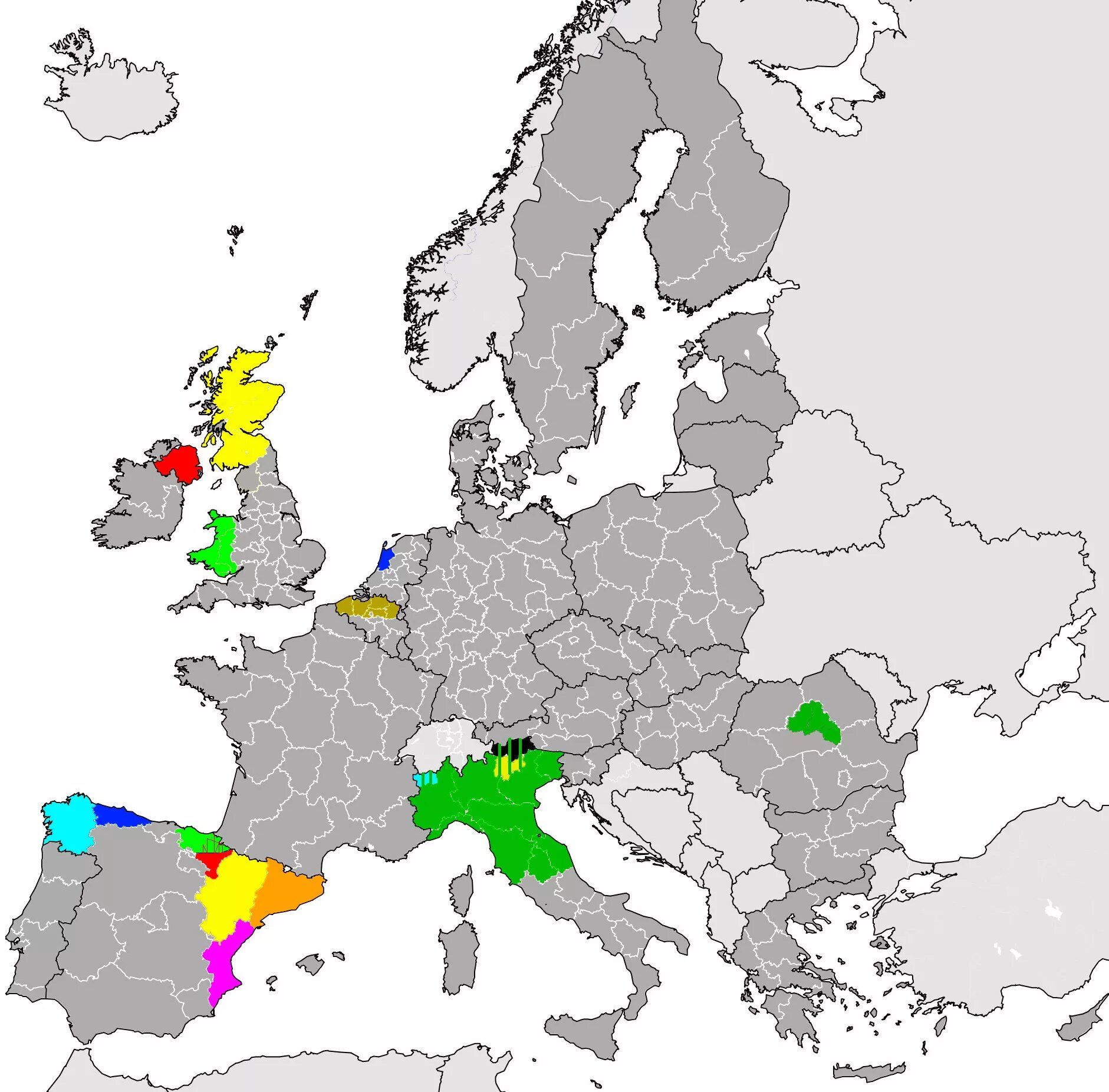 Region eu. Карта сепаратистов в Европе. Карта сепаратизма в Европе. Сепаратистские флаги Европы. Сепаратистская карта Европы.