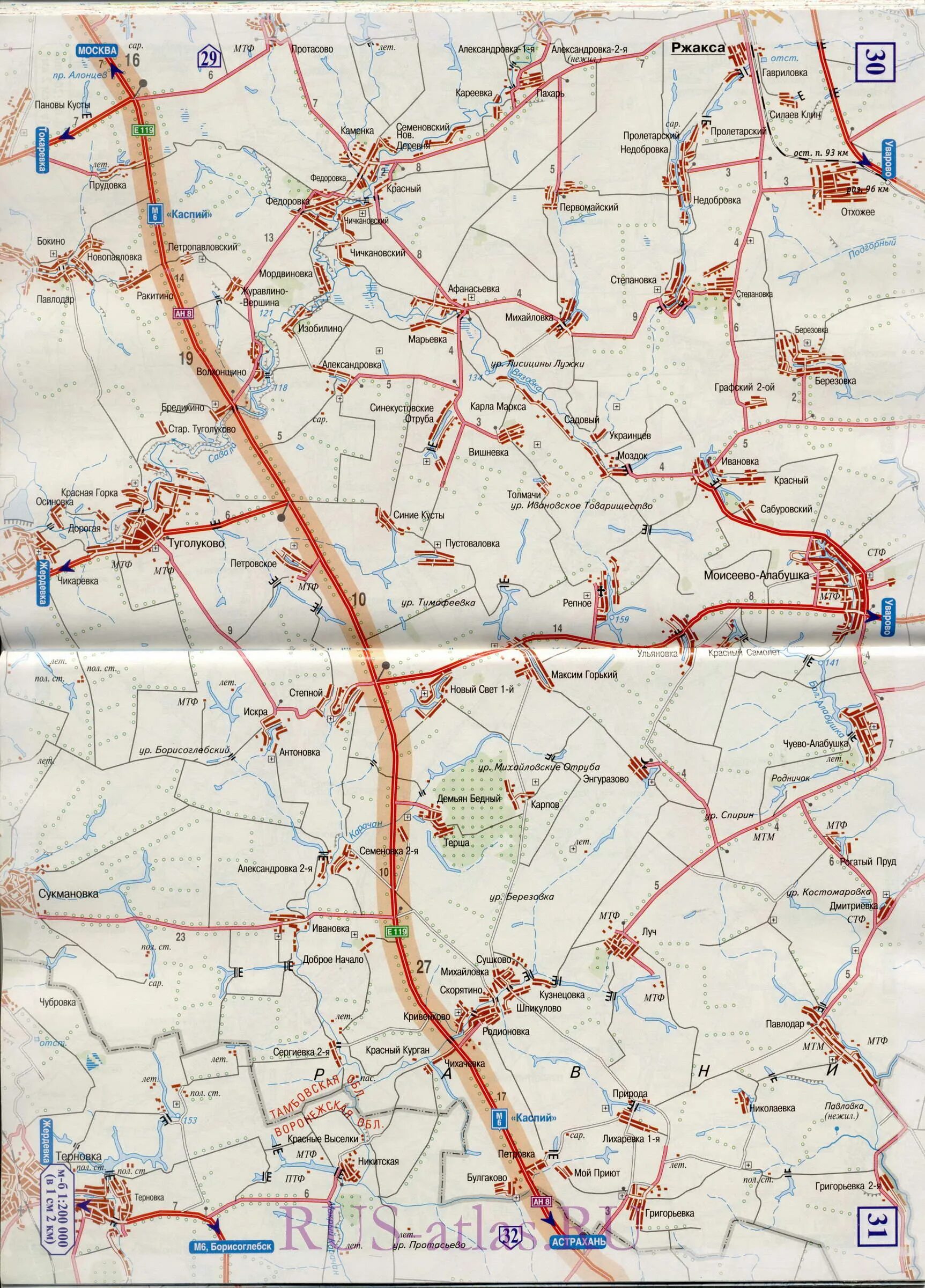Сколько от воронежа до тамбова. Тамбов Воронеж карта автодорог. Карта трасса м6 Волгоград Тамбов. М6 Каспий Тамбов. Трасса м6 Каспий на карте.