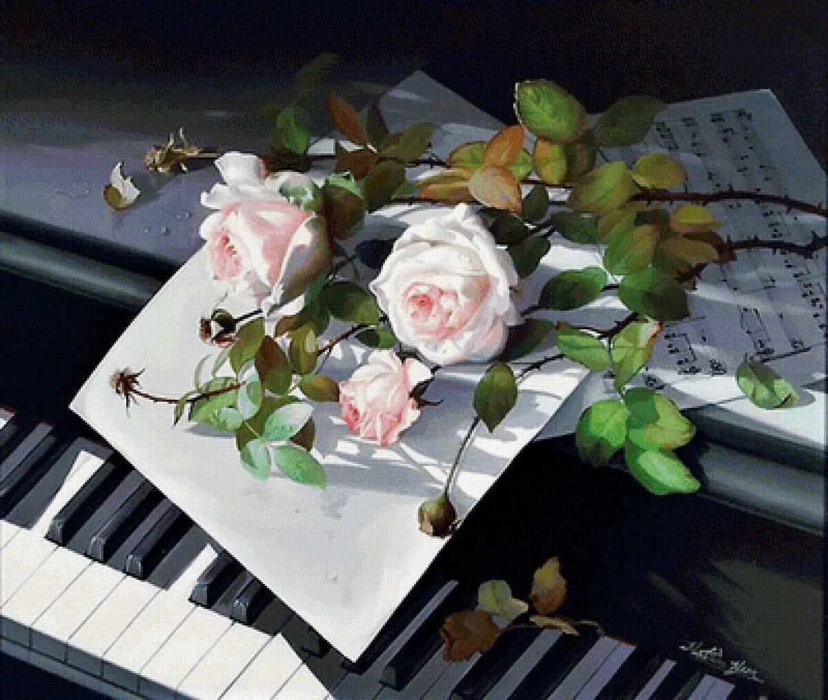 Художница Martina Yeon. Натюрморты художника Martina Yeon. Цветы на рояле. Цветы на пианино.