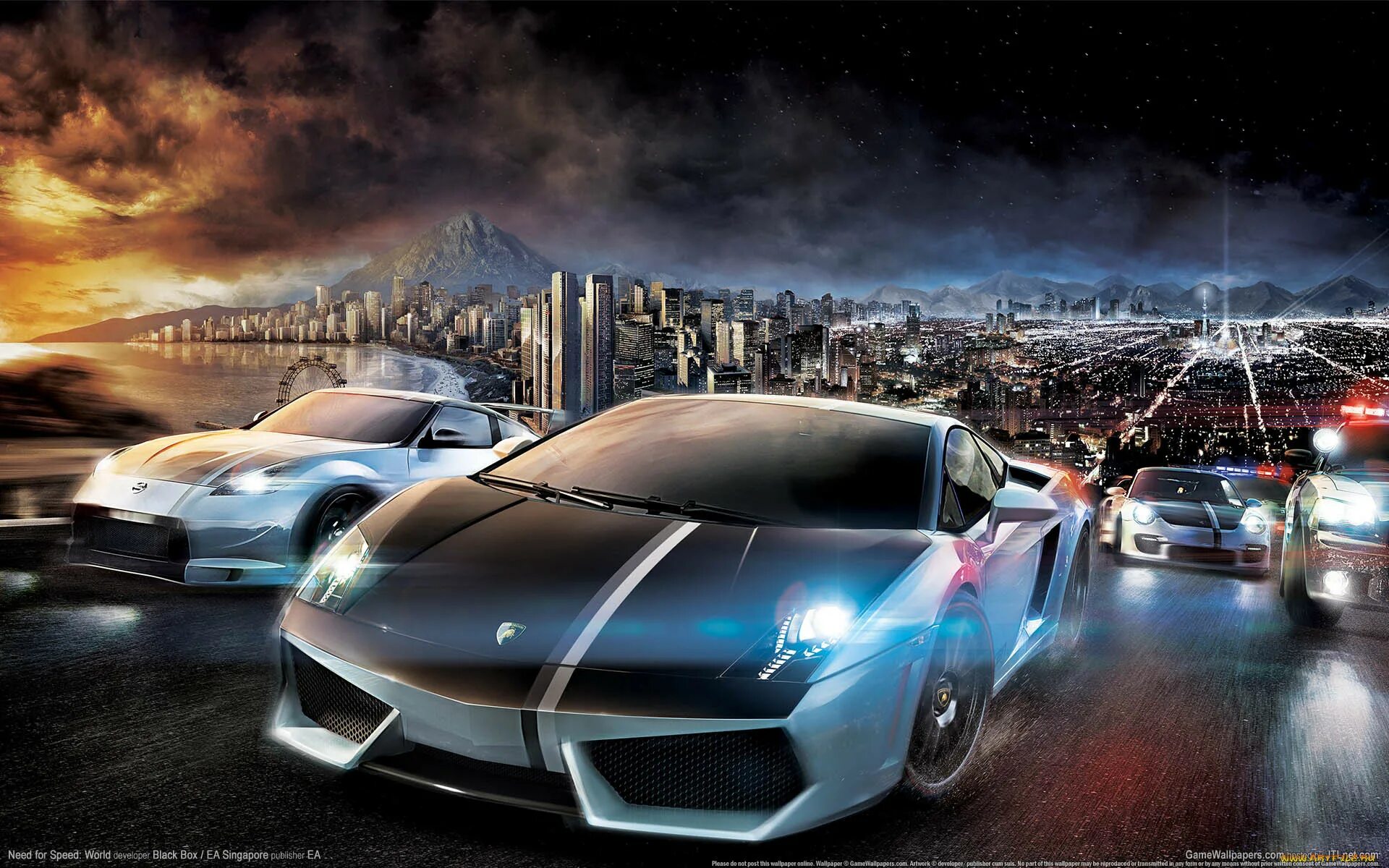 Speed hit the road. Нид фор спид. lamborghini estoque nfs world. обои гонки. need for speed world.