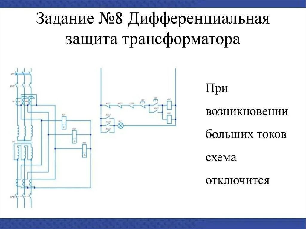 Дифференциальный токовый трансформатор. Схема токовых цепей дифференциальной защиты трансформатора. схема дифференциальной защиты двухобмоточного трансформатора. схема продольной дифференциальной токовой защиты трансформатора. принципиальная схема дифзащиты трансформатора.