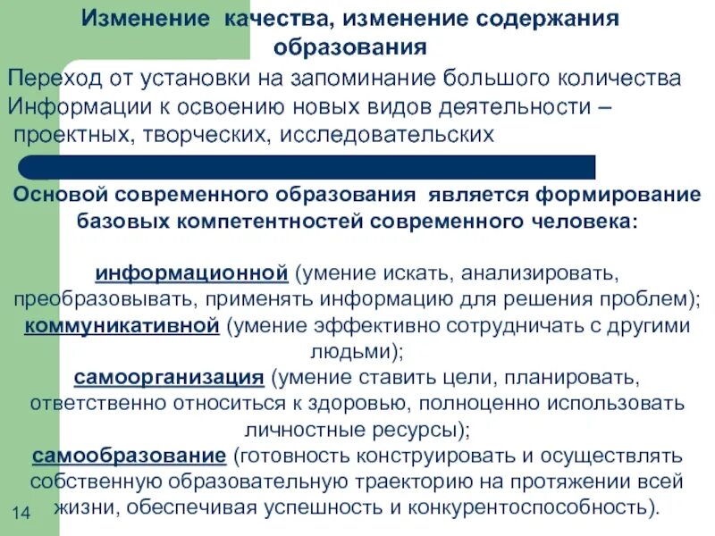 Принципы изменения образования