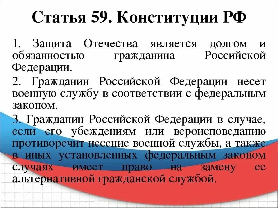 В конституции рф россия названа. Ст.59 Конституции Российской Федерации. Статья 59 Конституции Российской Федерации. Статьи Конституции. Защита Отечества в Конституции РФ.