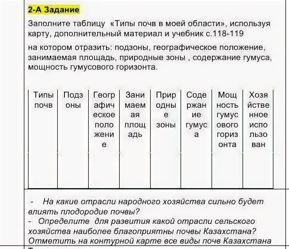 Почва заполните таблицу. Задание заполнить таблицу виды оджига.