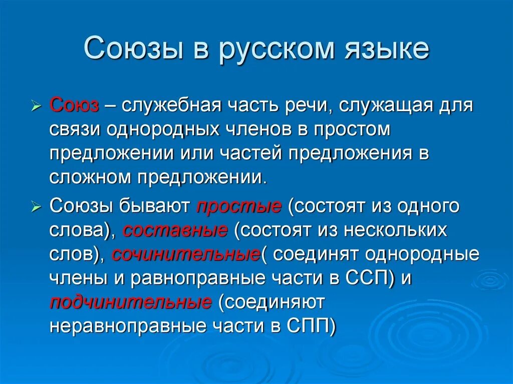 Какую роль играет союз и. Союзы в русском языке. Союзы в русском языке 3 класс. Союзы 7 класс. Правило союзов в русском языке 7 класс.