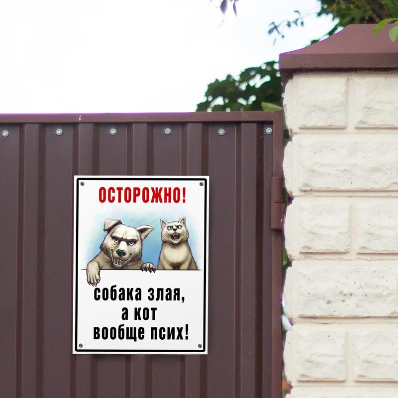 Собака злая а кот вообще. Осторожно злая собака а кот вообще дебил табличка. Табличка осторожно злая собака а кот вообще. Злой кот и собака. Кот злее собаки.