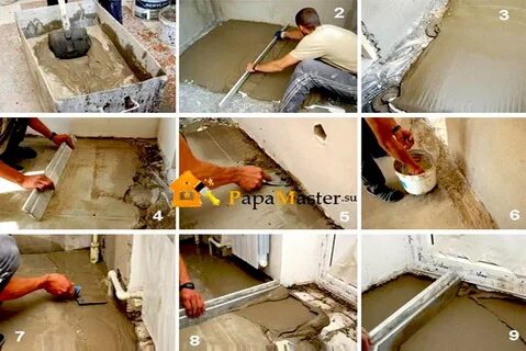 Стяжка в ванной под плитку своими руками
