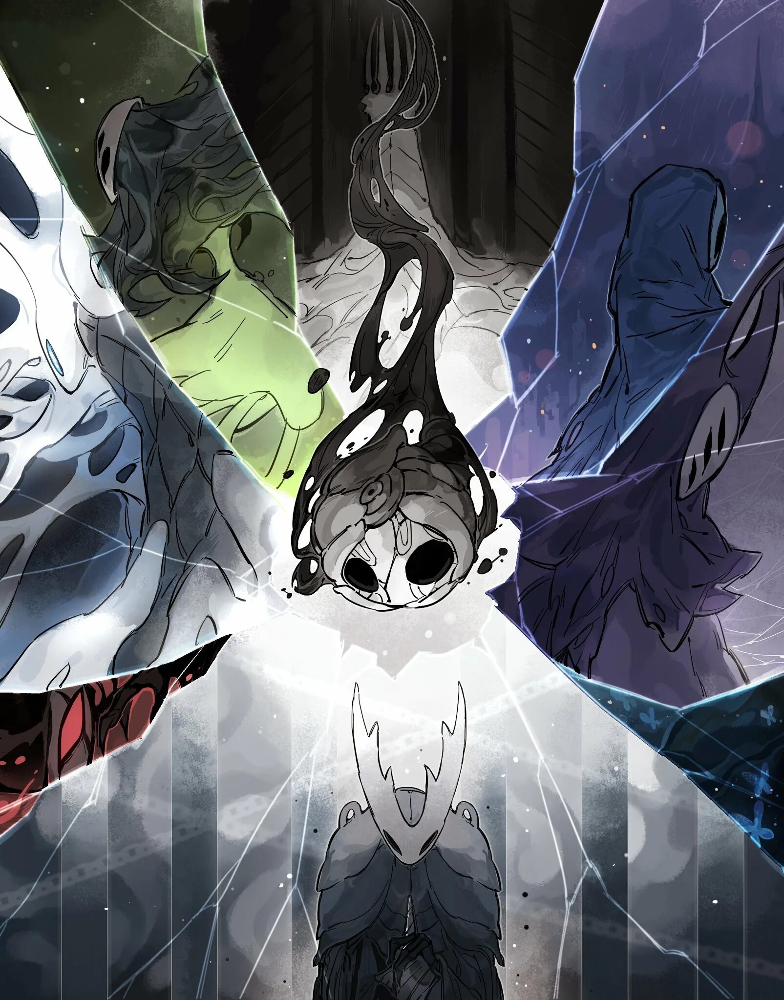 Lampy hollow knight. Hollow Knight бледный Король Art. Король Холлоу Найт. Холлоу Найт бледный Король. Hollow Knight полый рыцарь босс арт.