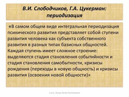 Периодизация слободчикова