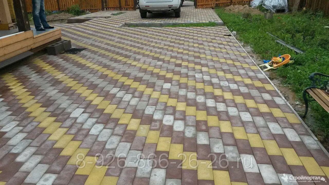 Уложить метр тротуарной плитки