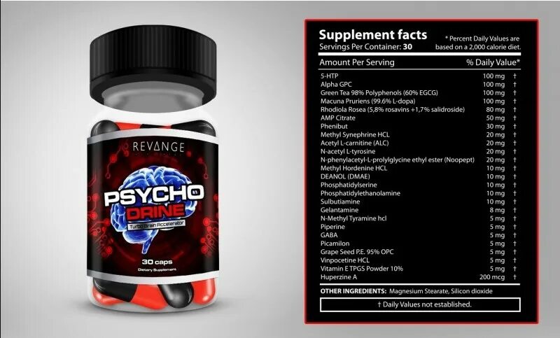 Psychodrine (Revange Nutrition) 60 кап. Ноотропы спортивное питание. Psycho Drine 60 caps состав. Ноотроп для спортсменов.