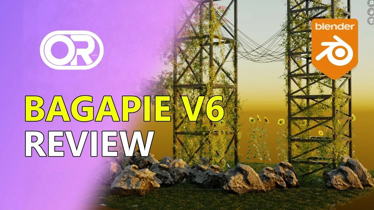 Bagapie addon blender. Bagapie assets. bagapie modifier landscape.