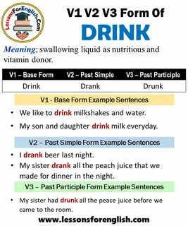 Глагол drink в present simple