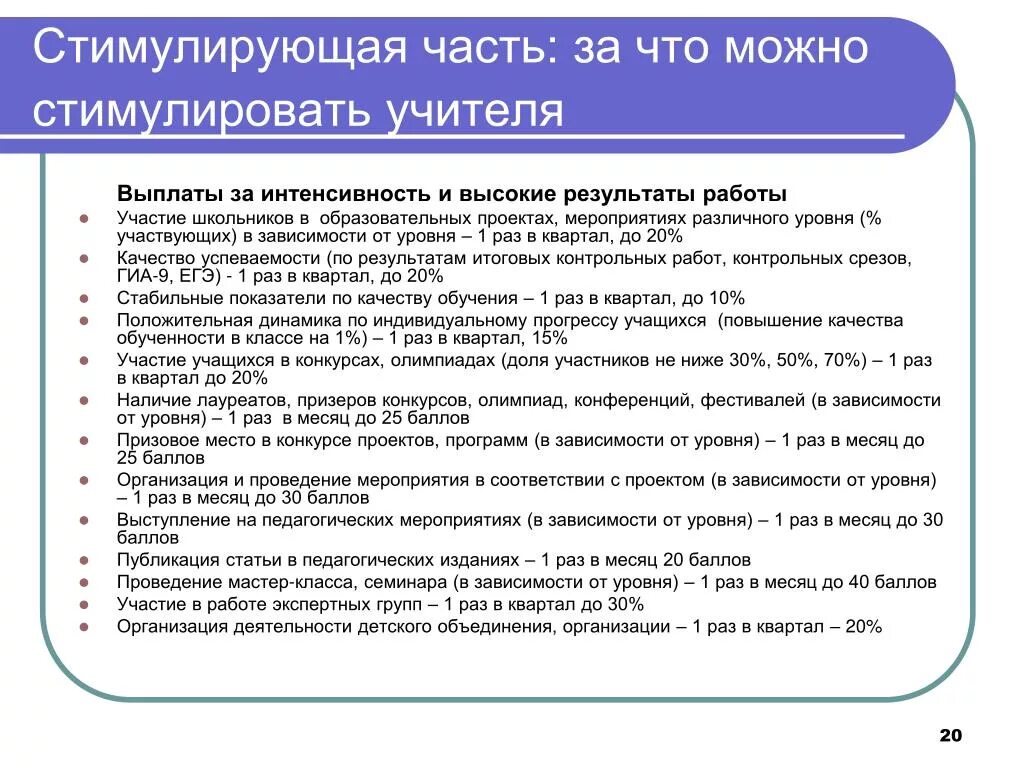 За что можно поощрить. Стимулирующие выплаты учителям за что. За что выплачивается стимулирующая часть педагогам. Основания для премирования сотрудников. Стимулирование педагогических работников.