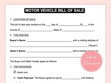 Bill of sale