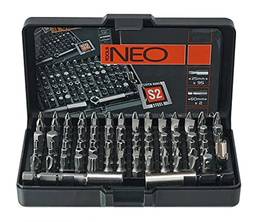 Держатель набор головок. Набор насадок (бит) Neo Tools 06-104. Neo Tools набор бит. Набор насадок с держателем 99 шт Neo Tools 06-104. Набор бит Neo 06-104.