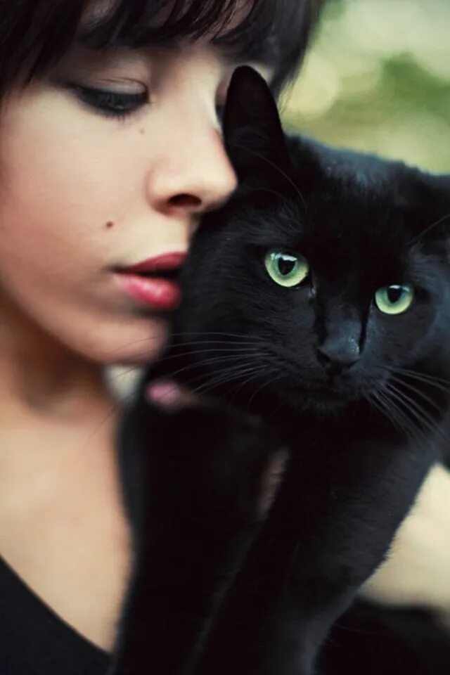 Черный кот и девочка. Девушка с котом. Девушка с черным котом. Брюнетка с черным котом. Девушка с черной ешкой.