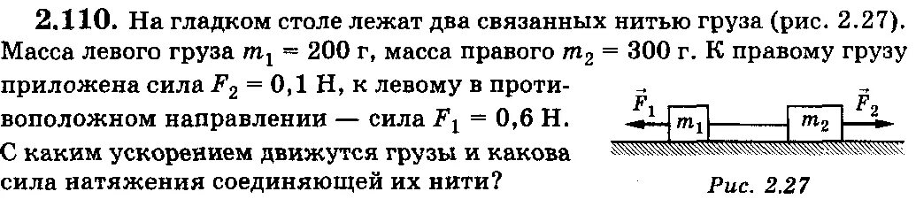 Брусок массой 300 г. На гладком столе лежат два связанных. Сила натяжения нити между брусками. Грузик подвешенный на нити. На гладком столе лежат два связанных.