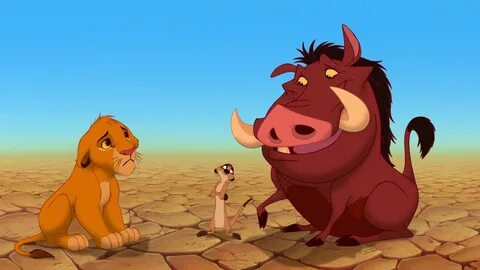 Simba first meets Timon and Pumbaa Disney Movie Quotes, Disney Gif, Cute Di...