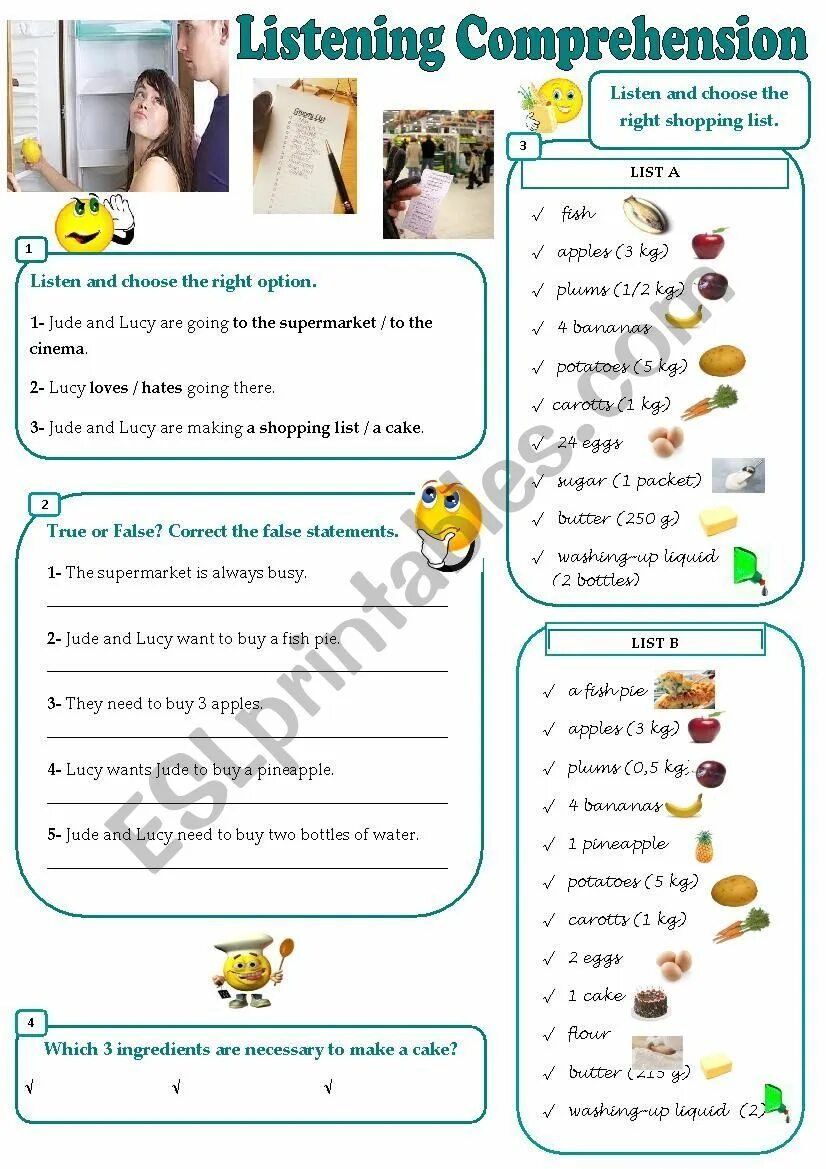 Shops listening. Listening Comprehension Worksheets. Listening for Comprehension list. "Shopping list" Listening. Listening Comprehension 8 класс с ответами.