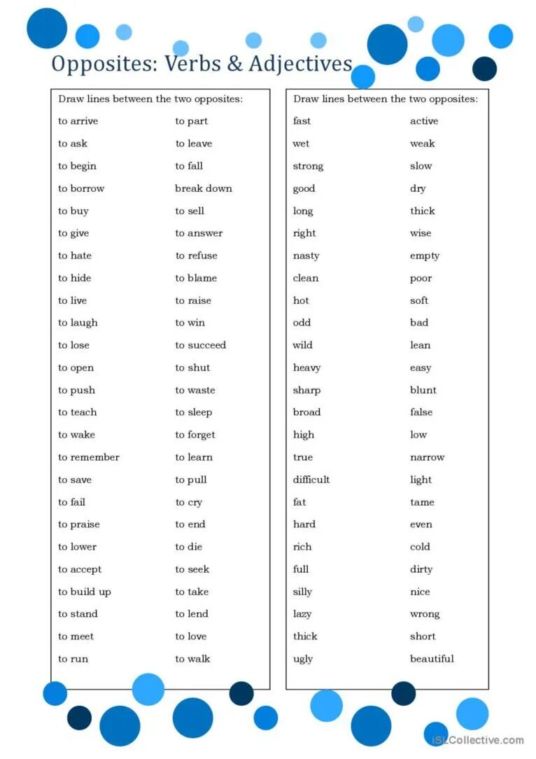 Match the verbs on the left. Opposite verbs в английском. Worksheets антонимы. Opposite adjectives. Opposite verb таблиц.