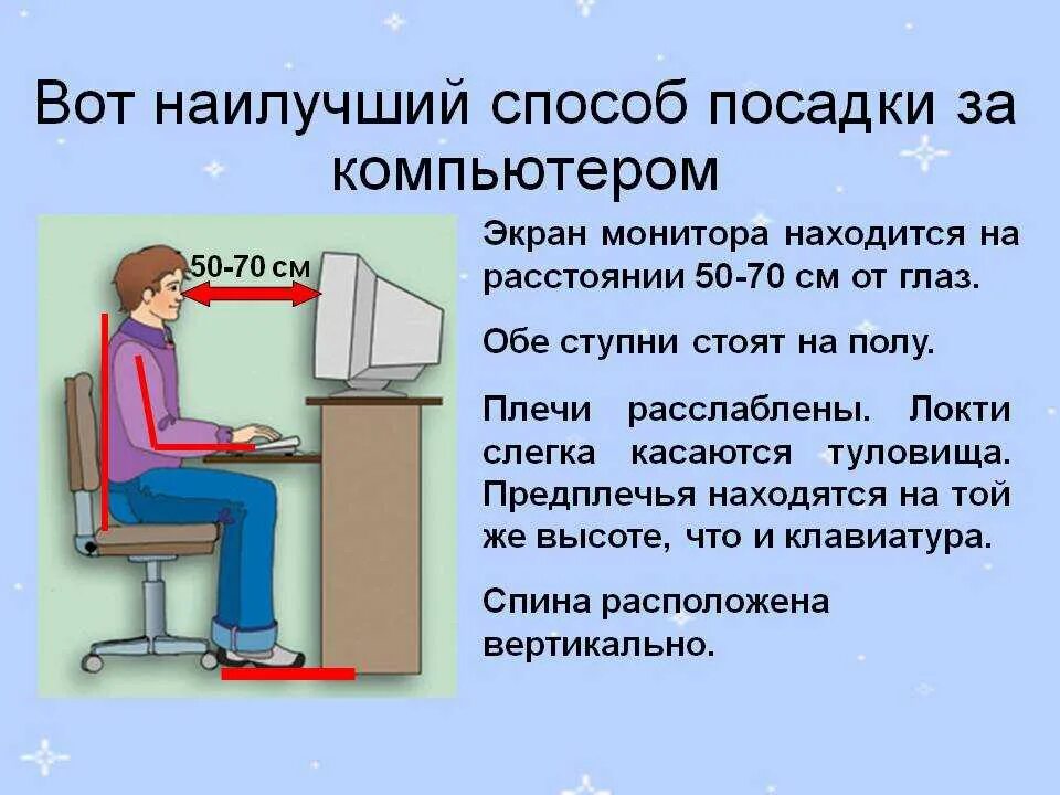 Правила безопасности пользования компьютером. Правила работы за компьютером. Правила работы за компьютеро. Правила работы за компьютером для детей. Гигиена при работе за компьютером.