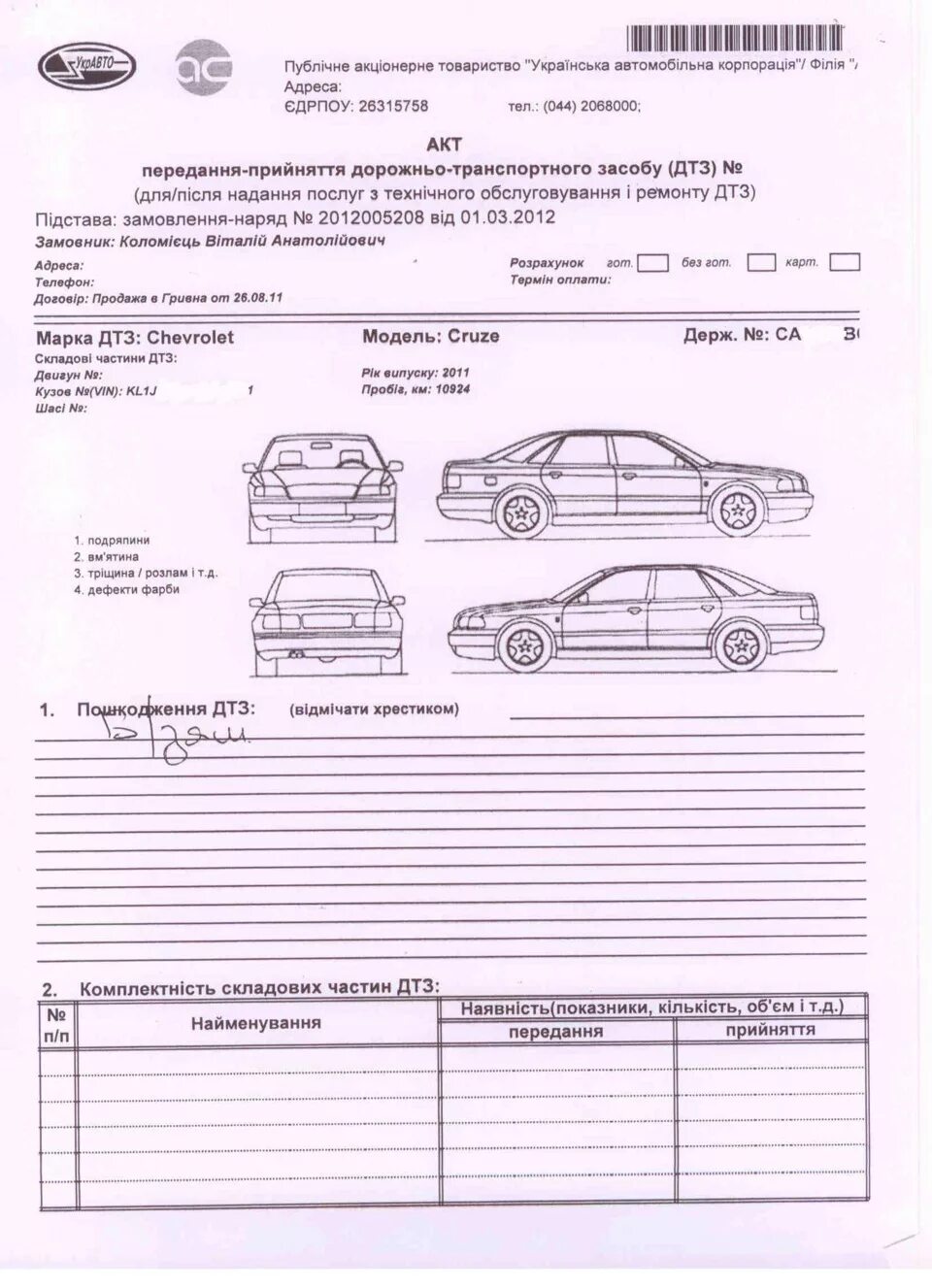 Автомобиль акт