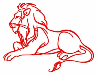 Лев нарисованный линиями
