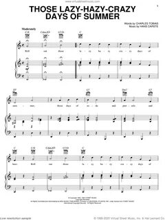 Free sheet music preview of Those Lazy-Hazy-Crazy Days Of Summer for voic.....