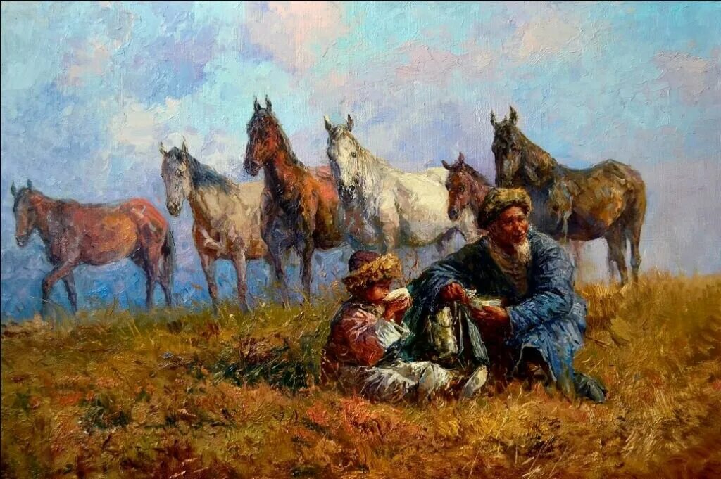 Кастеев труд древних казахов. Казахская живопись.