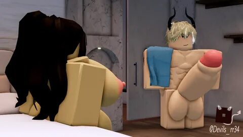 roblox, 1boy, 1girl1boy, big breasts, hyper penis, stomach bulge.