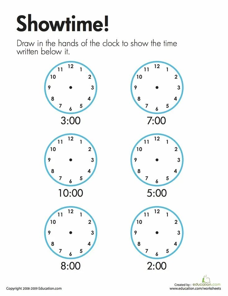 Telling the time worksheet