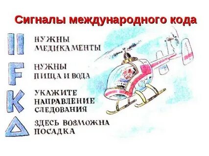 Изображения визуальных сигналов передаваемых потерпевшими