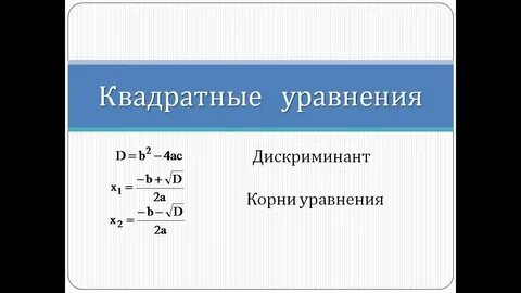 Квадратный трехчлен через дискриминант