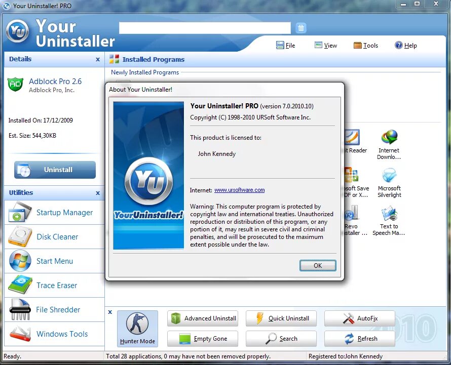 Any program on the computer. Any program on the computer