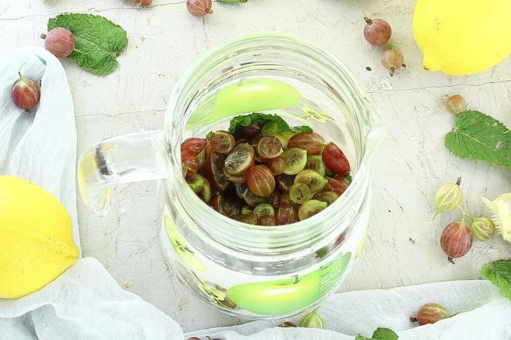 Рецепт мохито крыжовник мята на зиму. Компот мохито из крыжовника с мятой. изумрудное варенье из крыжовника. компот из крыжовника с мятой. мохито из зеленого крыжовника.