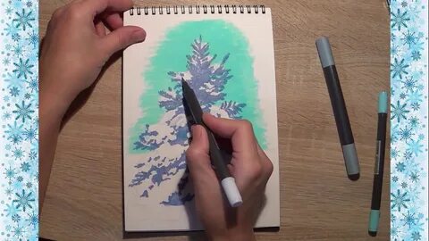 Елка фломастерами