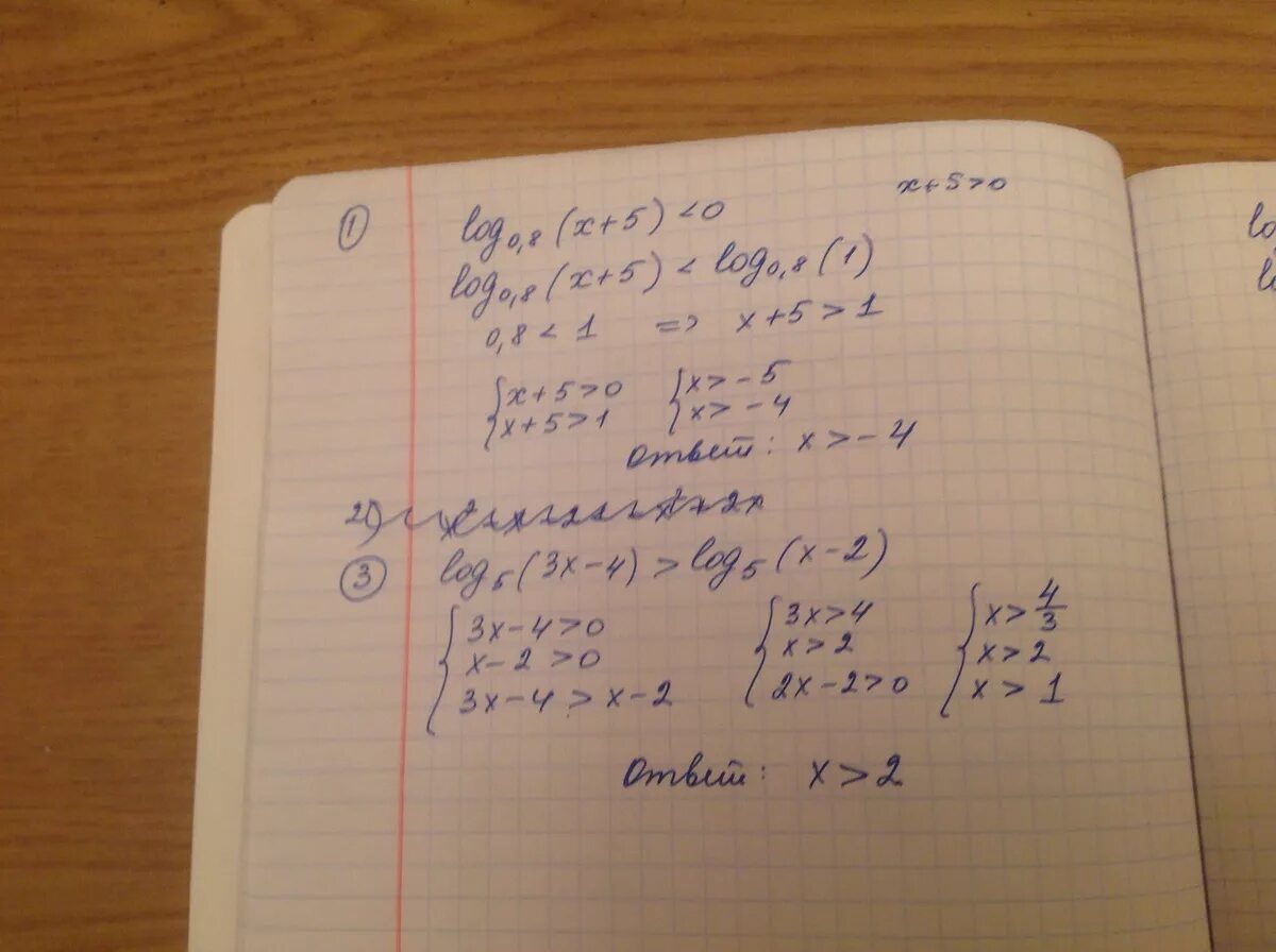 Log4 x 5 3. Log_x⁡〖(2x+3)=2〗. ( Log_{0.5} х)^2 - log_{0.5} (x^2) >3. 2log2 x-2 log0.5 x-3 2. Log5 4x-x2.