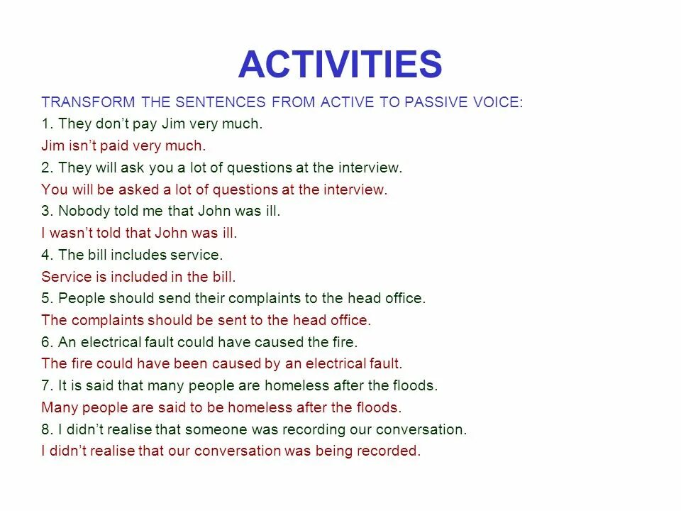 Could в пассивном залоге. Passive Voice transform the Active sentences into Passive Voice. Задания на пассивный залог в английском языке. Пассивный залог упражнения. Пассивный залог в английском языке упражнения.