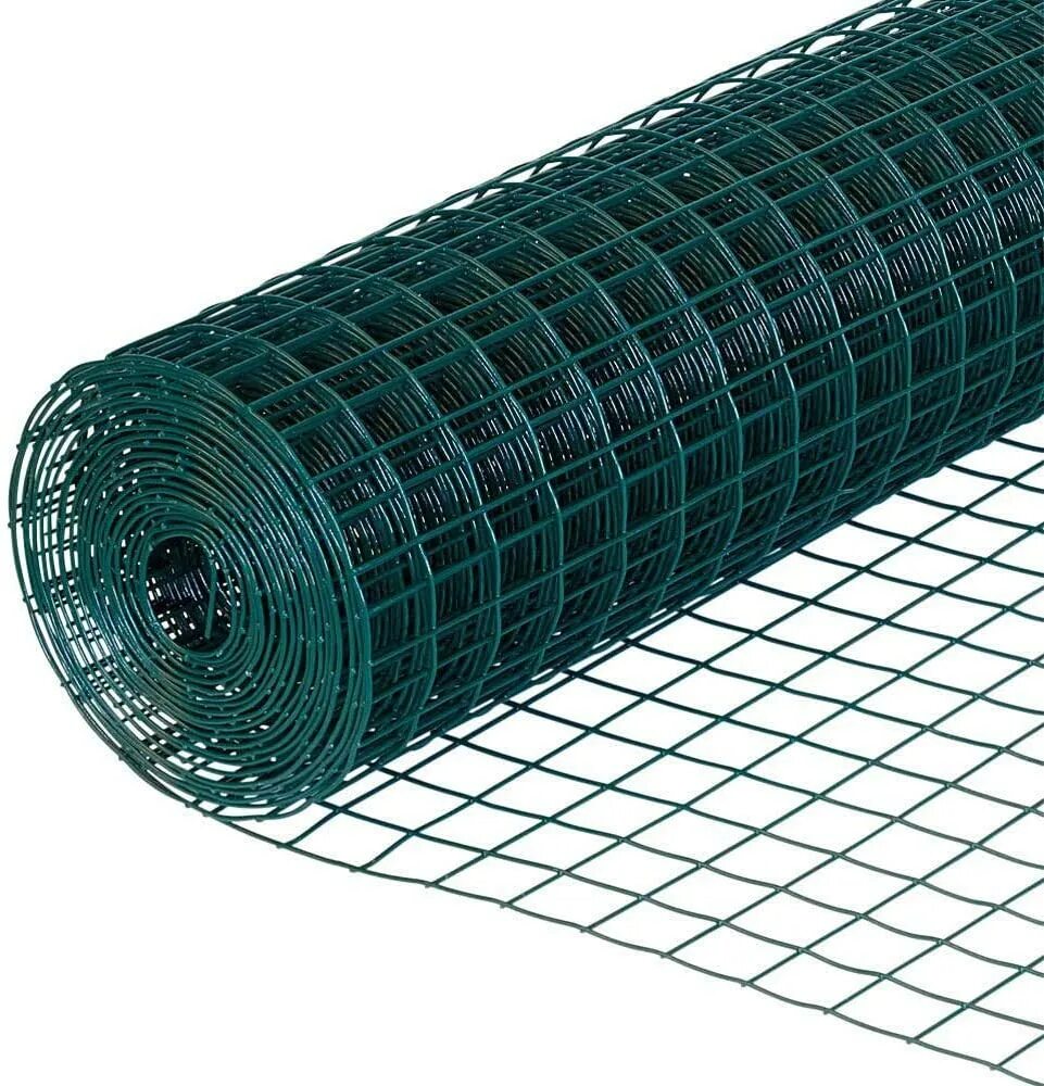 Сетка из проволоки 4 мм. Сетка пвх сварная зеленая 100*50*2,4 мм -1.5*20 м. coated wire mesh. 50 mesh. сетка для ограждения.