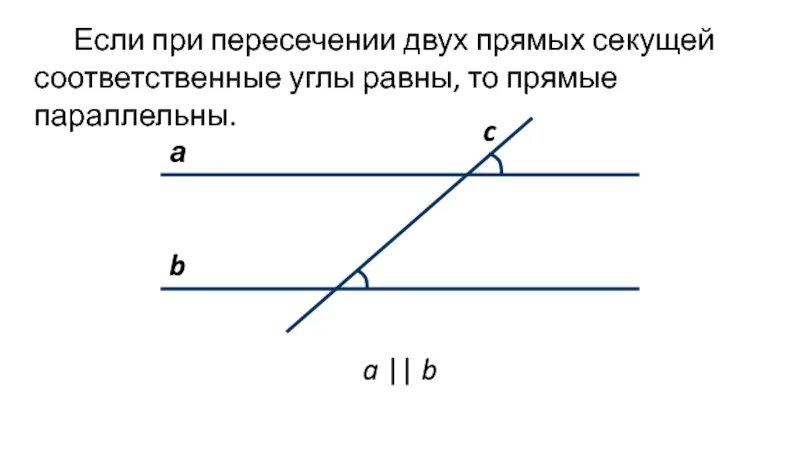 Если при пересечении двух прямых секущей накрест. Если при пересечении двух прямых секущей накрест лежащие. Соответственные углы параллельных прямых. Соответственные углы при параллельных прямых.