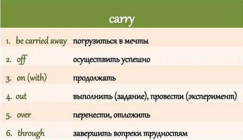 Carry перевод с английского языка на русский